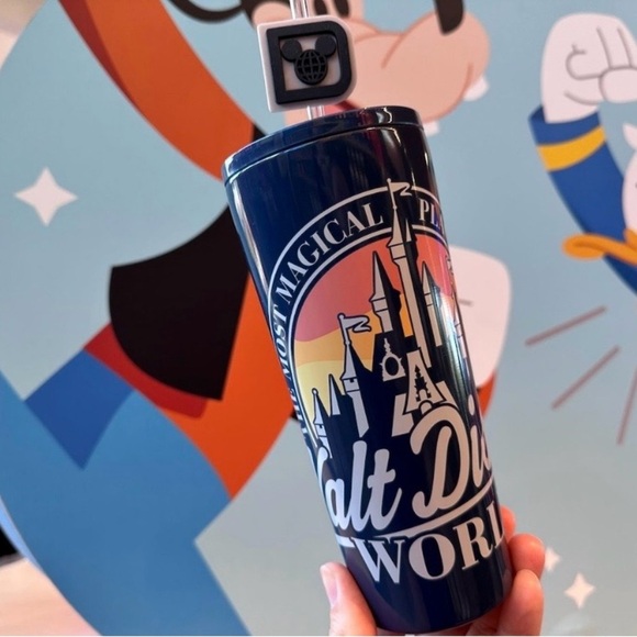 Disney Other - Disney Parks Blue Walt Disney World Tumbler with Logo Topper